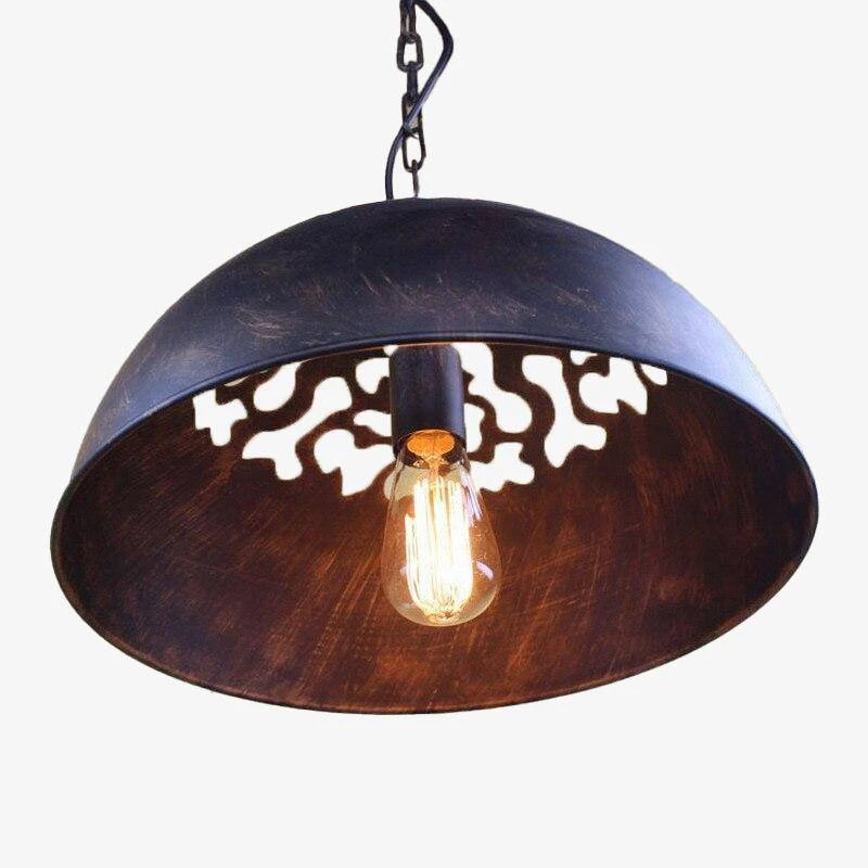 Suspension Design à LED Avec Abat-jour Arrondi En Métal Rust 4 Suspension Design à LED Avec Abat-jour Arrondi En Métal Rust – Image 2