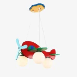 Plafonnier Enfant LED Avec Avions En Bois
