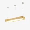 Lustre Moderne à LED Avec Rectangle Aux Bords épais En Bois Fly