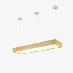 Lustre Moderne à LED Avec Rectangle Aux Bords épais En Bois Fly