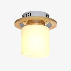 Plafonnier Moderne à LED En Bois Style Scandinave Square