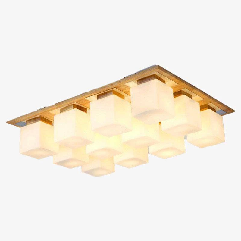 Plafonnier En Bois Avec Plusieurs Lampes LED 3 Plafonnier En Bois Avec Plusieurs Lampes LED