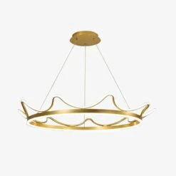 Lustre Design LED En Métal Doré Style Crown