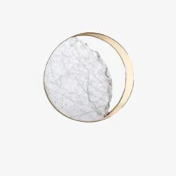 Applique Murale Design LED Style Marbre Et Rond Doré