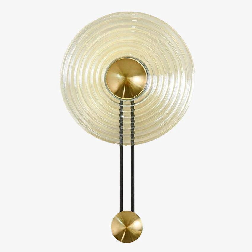 Applique Murale Design à LED Dorée Avec Disque En Verre Loft 3 Applique Murale Design à LED Dorée Avec Disque En Verre Loft