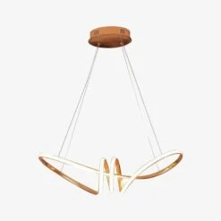 Lustre Design à LED Avec Spirales Dorées Néo