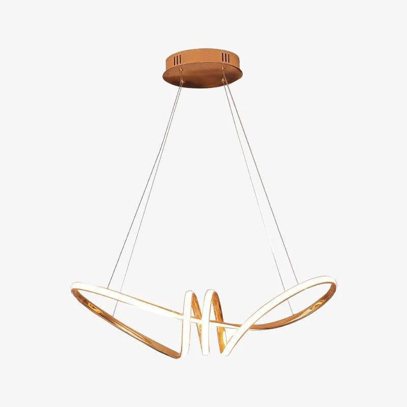 Lustre Design à LED Avec Spirales Dorées Néo 3 Lustre Design à LED Avec Spirales Dorées Néo