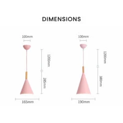 Suspension Conique En Métal Coloré Et Tige En Bois Bar -Lumeers Boutique A 14