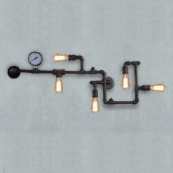 Applique Murale Industrielle Composée De Tuyaux Amparo 14 Applique Murale Industrielle Composée De Tuyaux Amparo -Lumeers Boutique Amparonoir