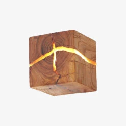 Applique Murale Scandinave LED Cube En Bois Lymena