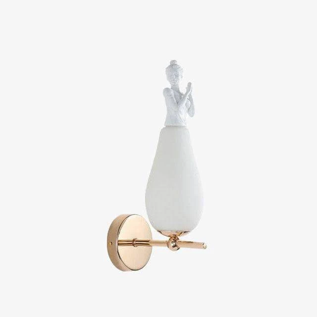 Applique Murale Design à LED En Métal Avec Abat-jour Blanc Style Ange 3 Applique Murale Design à LED En Métal Avec Abat-jour Blanc Style Ange