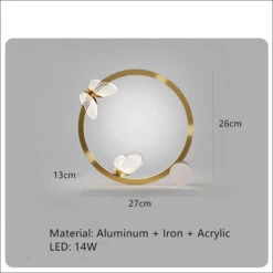 (80j - 10juin) Lampe à Poser Moderne LED Avec Petits Papillons En Verre Mikela
