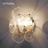 (80j - 10juin) Applique Murale Moderne LED Avec Plaques Rondes En Verre Gure -Lumeers Boutique Creative Clear Glass LED Wall light Parlor Bedroom Wall Sconce E14 90 260V Atmosphere Lighting Fixtures