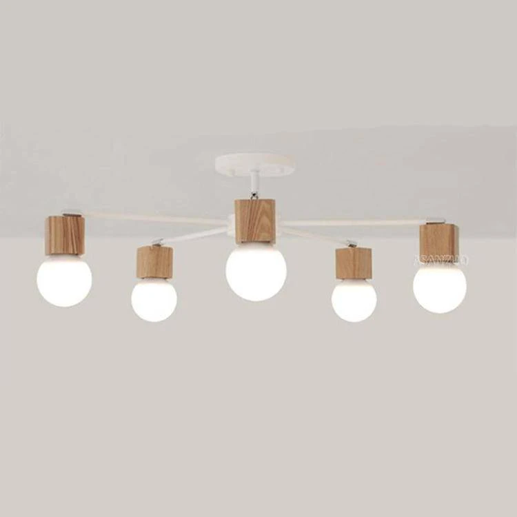 Plafonnier LED En Bois Et Métal à Une Ou Plusieurs Lampes 9 Plafonnier LED En Bois Et Métal à Une Ou Plusieurs Lampes – Image 7