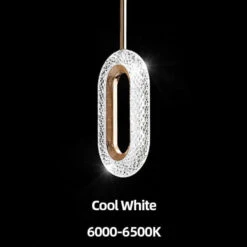 Suspension Moderne LED Forme Ovale Et Dorée Elaia -Lumeers Boutique Froide