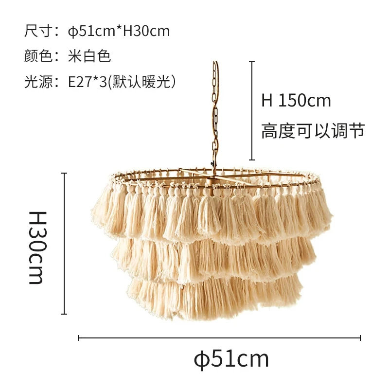 Suspension Moderne En Coton Avec Pampilles Design Nordique Artistique 21 Suspension Moderne En Coton Avec Pampilles Design Nordique Artistique – Image 19