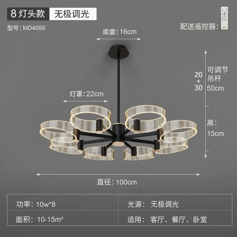 Lustre LED Nordique Minimaliste En Acrylique Créatif Design Moderne 15 Lustre LED Nordique Minimaliste En Acrylique Créatif Design Moderne – Image 13