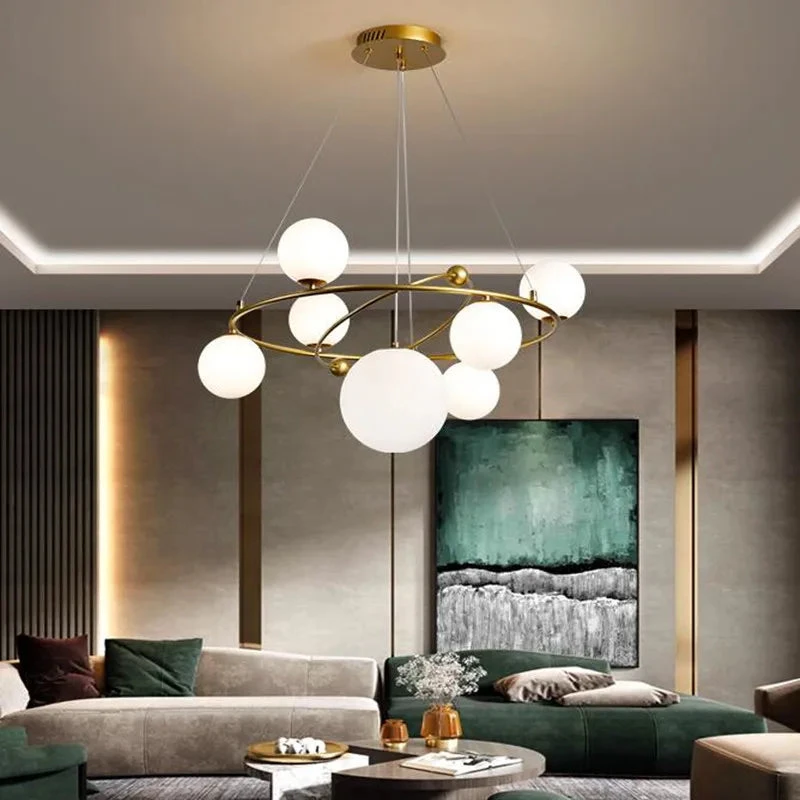 Suspension LED Nordique Lustre En Verre Décoratif Pour Intérieur 6 Suspension LED Nordique Lustre En Verre Décoratif Pour Intérieur – Image 4