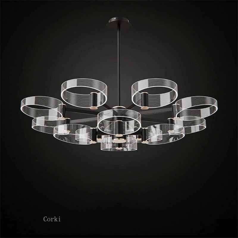 Lustre LED Nordique Minimaliste En Acrylique Créatif Design Moderne 4 Lustre LED Nordique Minimaliste En Acrylique Créatif Design Moderne – Image 2