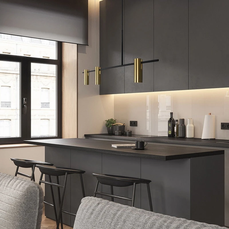 Lustre Design Minimaliste Avec Spots Doré Prism 4 Lustre Design Minimaliste Avec Spots Doré Prism – Image 2