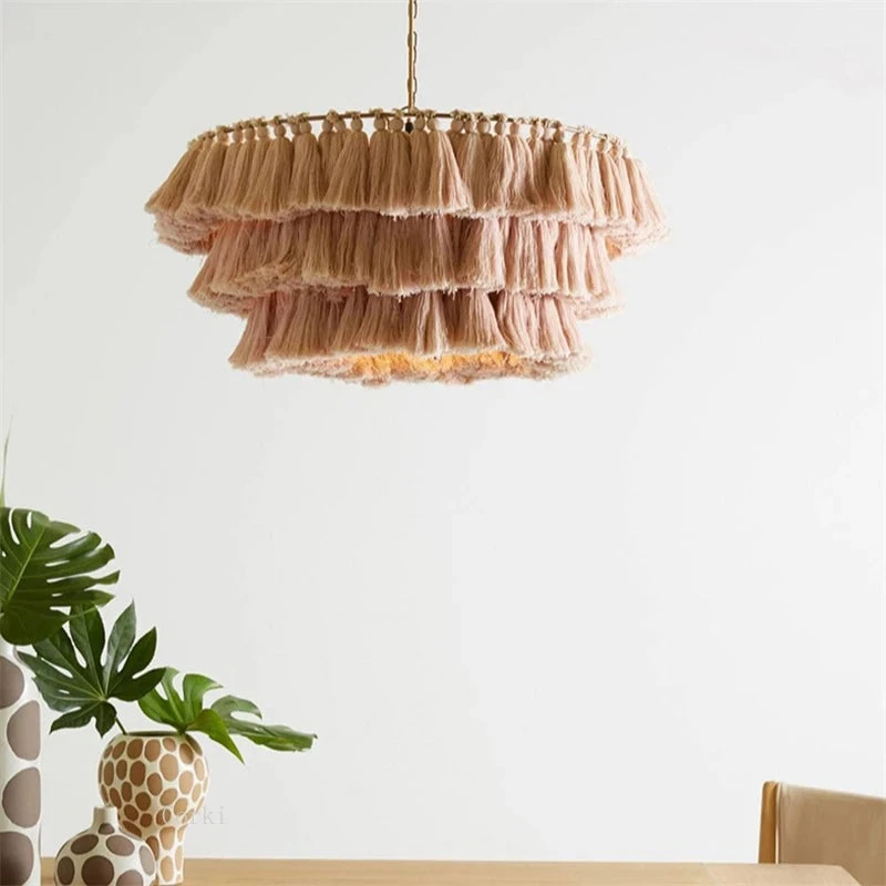 Suspension Moderne En Coton Avec Pampilles Design Nordique Artistique 11 Suspension Moderne En Coton Avec Pampilles Design Nordique Artistique – Image 9