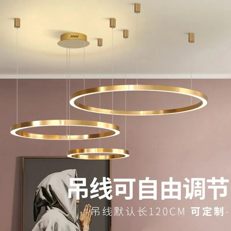 Plafonnier Led Moderne Avec Anneau Doré Brossé 5 Plafonnier Led Moderne Avec Anneau Doré Brossé – Image 3