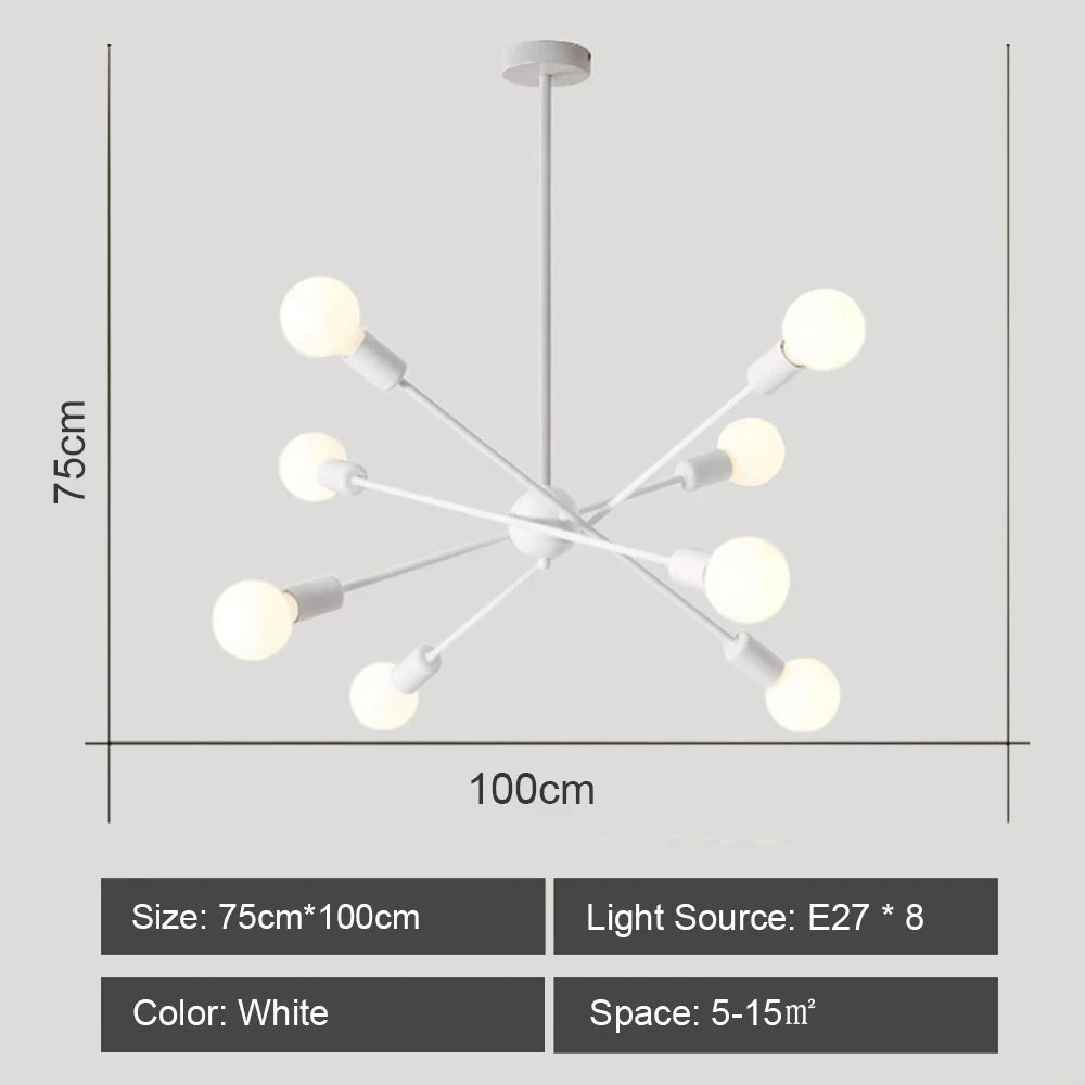 Plafond Moderne à LEDs Lustre Lumière Salon Chambre Industrielle Spoutnik Lustres Suspension Lampe Créative éclairage Maison Décor 14 Plafond Moderne à LEDs Lustre Lumière Salon Chambre Industrielle Spoutnik Lustres Suspension Lampe Créative éclairage Maison Décor – Image 12