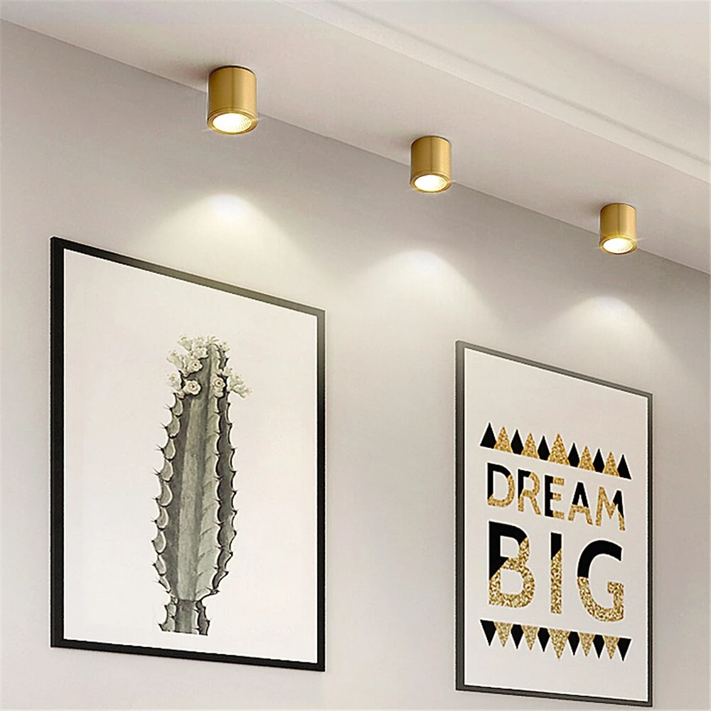 Spot Moderne LED Cylindrique En Métal Doré Tarm 5 Spot Moderne LED Cylindrique En Métal Doré Tarm – Image 3