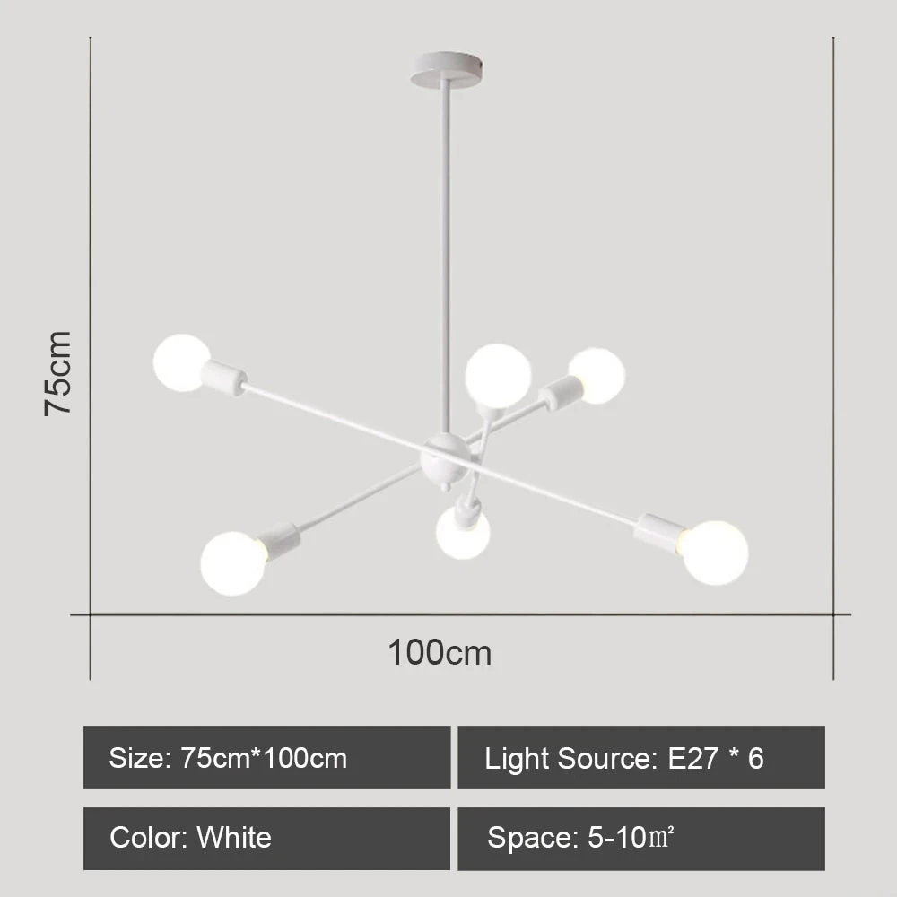 Plafond Moderne à LEDs Lustre Lumière Salon Chambre Industrielle Spoutnik Lustres Suspension Lampe Créative éclairage Maison Décor 10 Plafond Moderne à LEDs Lustre Lumière Salon Chambre Industrielle Spoutnik Lustres Suspension Lampe Créative éclairage Maison Décor – Image 8