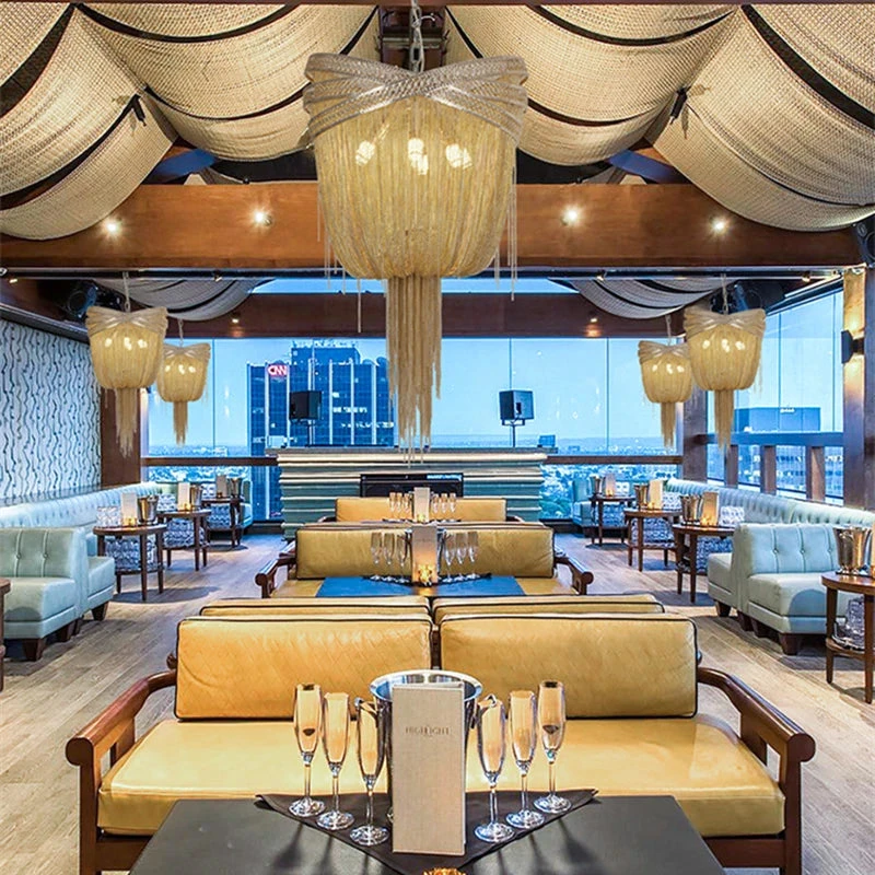 Lustre à Pampilles En Aluminium Design Industriel à Led 8 Lustre à Pampilles En Aluminium Design Industriel à Led – Image 6