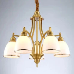 Lustre Moderne En Cuivre Avec Abat-jour En Verre Blanc -Lumeers Boutique H4af8d07d99d84e3b91f58cdb3b0c1bf8V