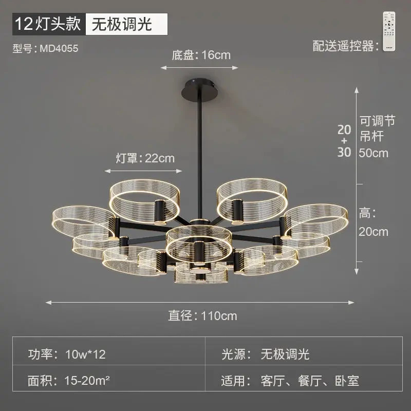 Lustre LED Nordique Minimaliste En Acrylique Créatif Design Moderne 11 Lustre LED Nordique Minimaliste En Acrylique Créatif Design Moderne – Image 9