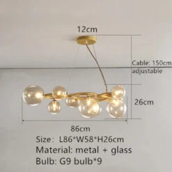 Lustre Moderne En Verre Transparent Avec Cordon Métallique Réglable -Lumeers Boutique H53749c44e148424281b3b84b7fcbea74W