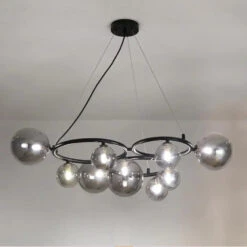 Lustre Moderne En Verre Transparent Avec Cordon Métallique Réglable -Lumeers Boutique H5919df1fe6984428b0cc8d32f223691d1