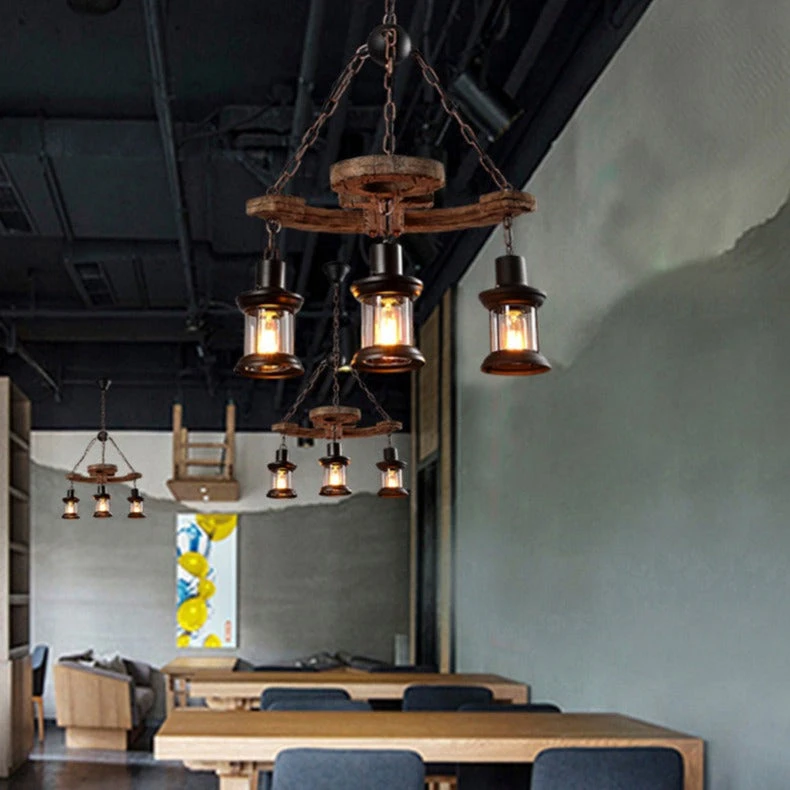 Lustre Vintage Avec Base En Forme D'ancre En Bois Alaska 9 Lustre Vintage Avec Base En Forme D'ancre En Bois Alaska – Image 7