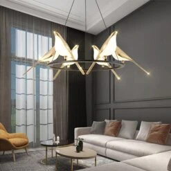 Lustre Design LED Luxury En Forme D'oiseaux Dorés Pie 14 Lustre Design LED Luxury En Forme D'oiseaux Dorés Pie -Lumeers Boutique H61672023b9a444128553b24245367473G