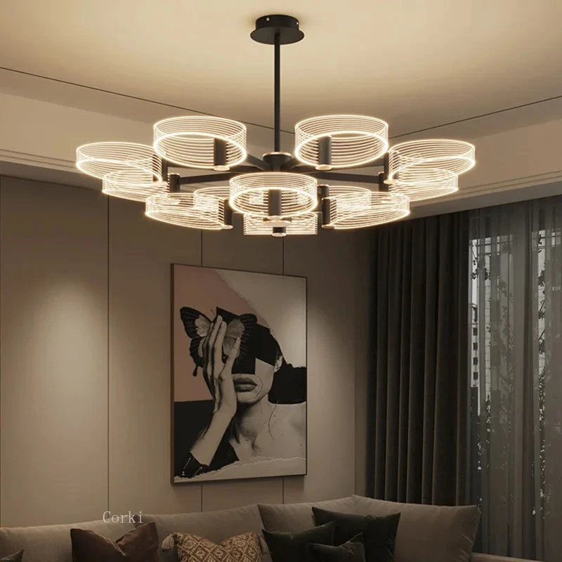 Lustre LED Nordique Minimaliste En Acrylique Créatif Design Moderne 6 Lustre LED Nordique Minimaliste En Acrylique Créatif Design Moderne – Image 4