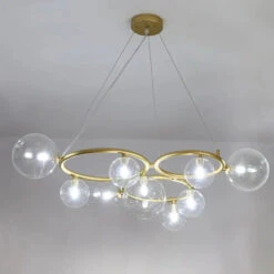 Lustre Moderne En Verre Transparent Avec Cordon Métallique Réglable -Lumeers Boutique H8921d8fb0c994393bc3f6ddf4de046f0g