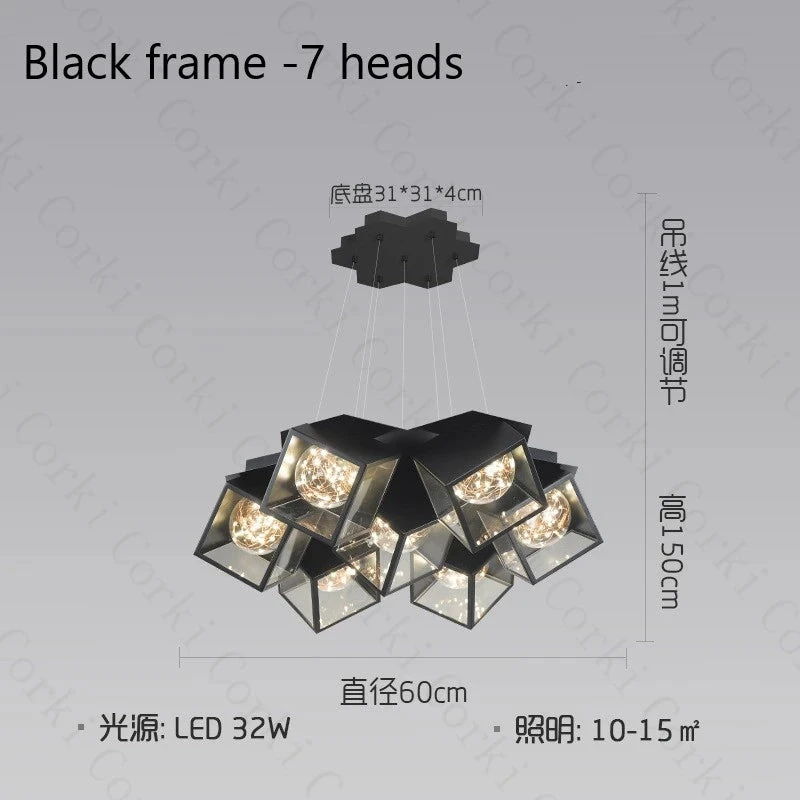 Lustre à Led Design Moderne Luminaire Géométrique Intérieur Dimmable 11 Lustre à Led Design Moderne Luminaire Géométrique Intérieur Dimmable – Image 9