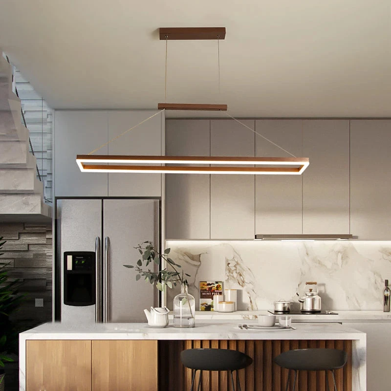 Lustre Moderne Rectangulaire éclairage LED Pour Restaurant 5 Lustre Moderne Rectangulaire éclairage LED Pour Restaurant – Image 3