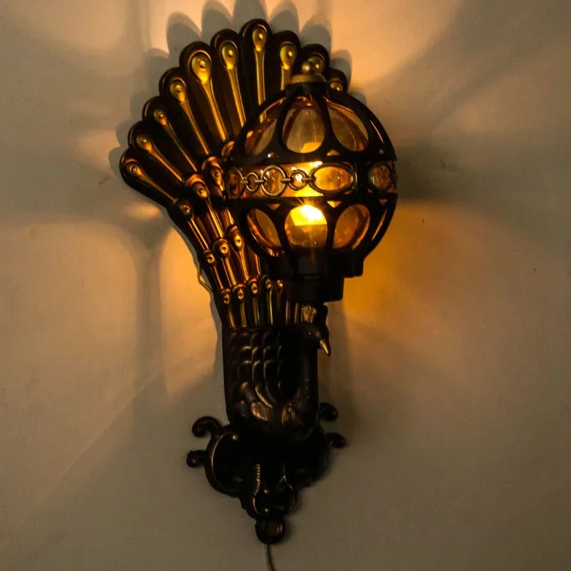 Applique Murale Style Européen Rétro Paon Led Hôtel Art Balcon Villa Porte Lumière Adapté à L'éclairage Intérieur/extérieur 4 Applique Murale Style Européen Rétro Paon Led Hôtel Art Balcon Villa Porte Lumière Adapté à L'éclairage Intérieur/extérieur – Image 2