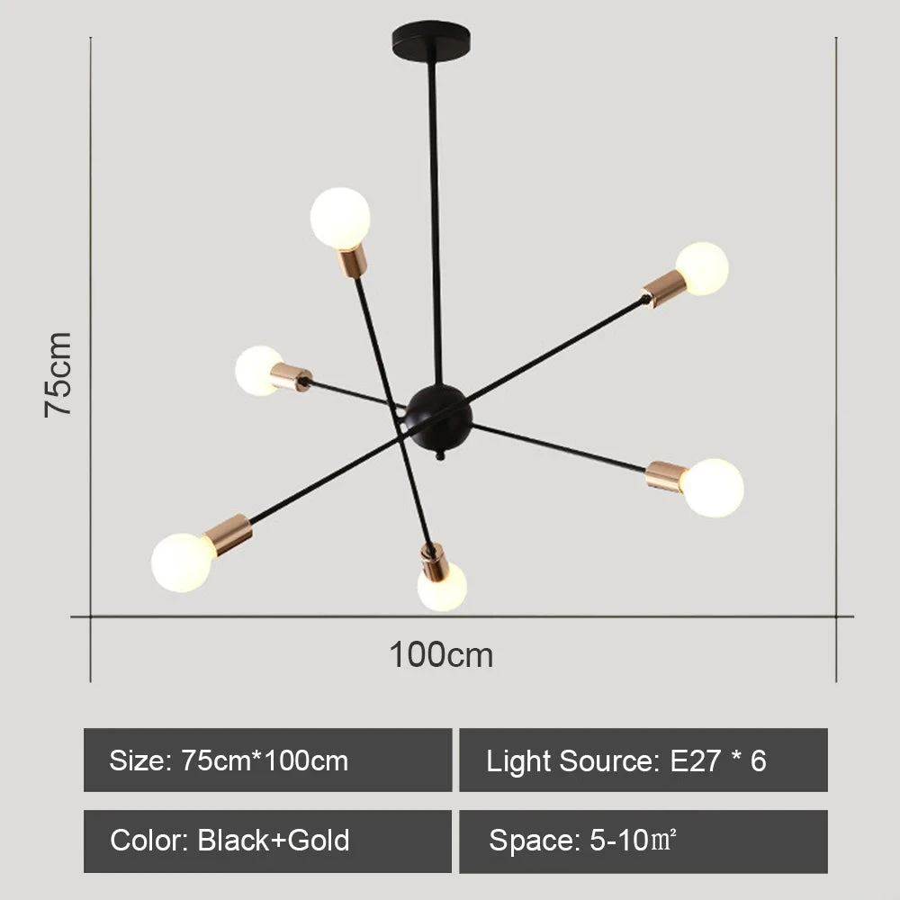 Plafond Moderne à LEDs Lustre Lumière Salon Chambre Industrielle Spoutnik Lustres Suspension Lampe Créative éclairage Maison Décor 12 Plafond Moderne à LEDs Lustre Lumière Salon Chambre Industrielle Spoutnik Lustres Suspension Lampe Créative éclairage Maison Décor – Image 10