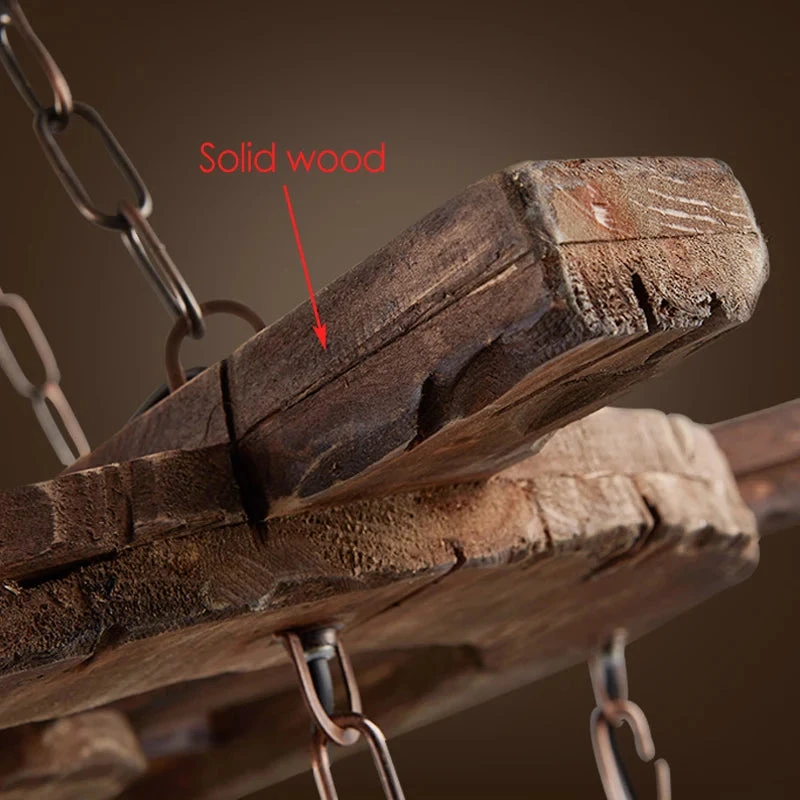 Lustre Industriel Vintage Pour Bar Café Restaurant En Bois 8 Lustre Industriel Vintage Pour Bar Café Restaurant En Bois – Image 6