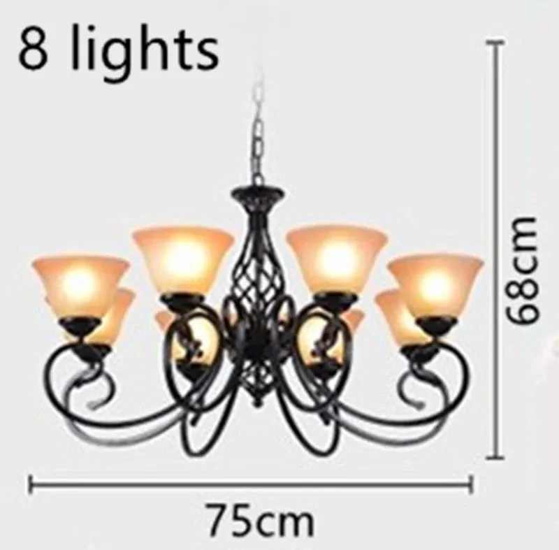 Lustre Vintage En Fer Style Européen Ampoule Led Traditionnel 6 Lustre Vintage En Fer Style Européen Ampoule Led Traditionnel – Image 4