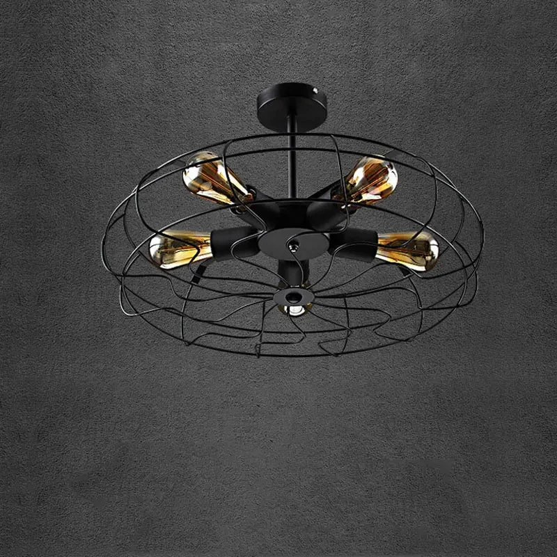 Ventilateur Plafonnier Rétro Loft Ventilateur Suspension Café Salon Chambre Balcon Couloir Luminaire Lustre 7 Ventilateur Plafonnier Rétro Loft Ventilateur Suspension Café Salon Chambre Balcon Couloir Luminaire Lustre – Image 5