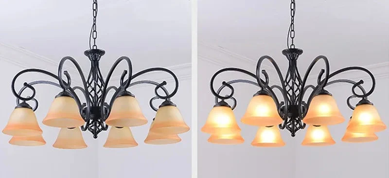 Lustre Vintage En Fer Style Européen Ampoule Led Traditionnel 7 Lustre Vintage En Fer Style Européen Ampoule Led Traditionnel – Image 5