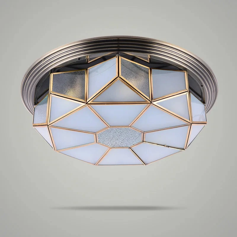 Plafonnier Vintage En Verre Et Cuivre Pour Intérieur 8 Plafonnier Vintage En Verre Et Cuivre Pour Intérieur – Image 6