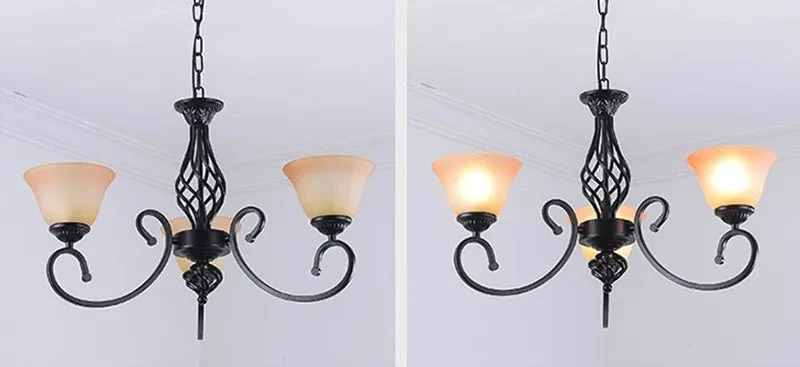 Lustre Vintage En Fer Style Européen Ampoule Led Traditionnel 8 Lustre Vintage En Fer Style Européen Ampoule Led Traditionnel – Image 6