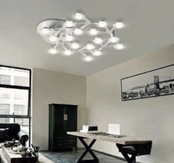 Plafonnier Led En Métal Acrylique Style Fleur De Prunier