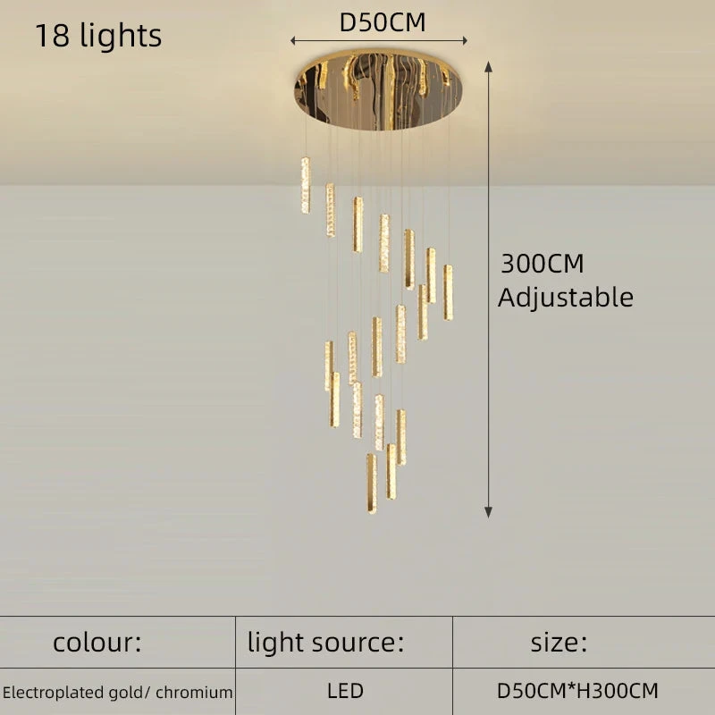 Lustre En Cristal Led Doré Pour éclairage Intérieur élégant Et Raffiné 11 Lustre En Cristal Led Doré Pour éclairage Intérieur élégant Et Raffiné – Image 9